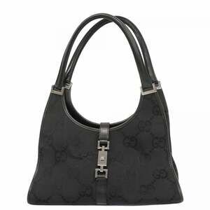 Gucci Jumbo GG 002 1067 Canvas Black Handbag for Women